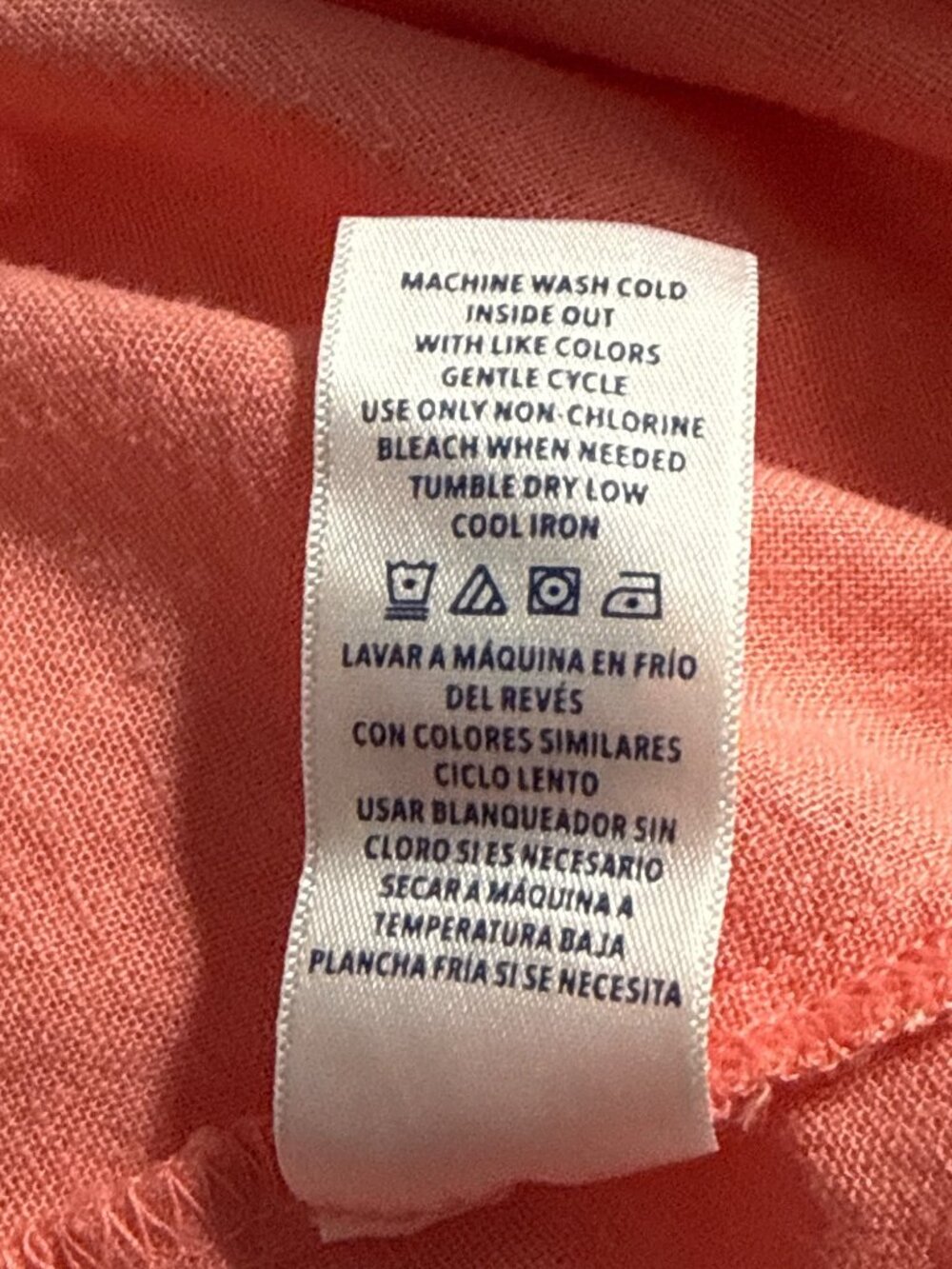 Splendid Coral Linen Blend Short Sleeve Top XL Womens Relaxed Fit - Picture 5 of 6